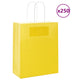 VidaXL bolsas de papel 250uds con asas 18x8x22 cm amarillo
