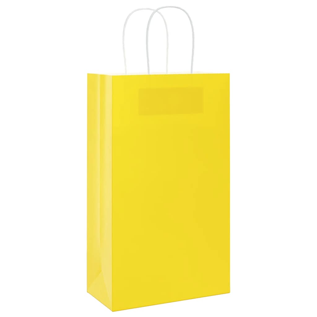 Sacchetti di carta VidaXL 250 pz con manici 21x11x36 cm gialli
