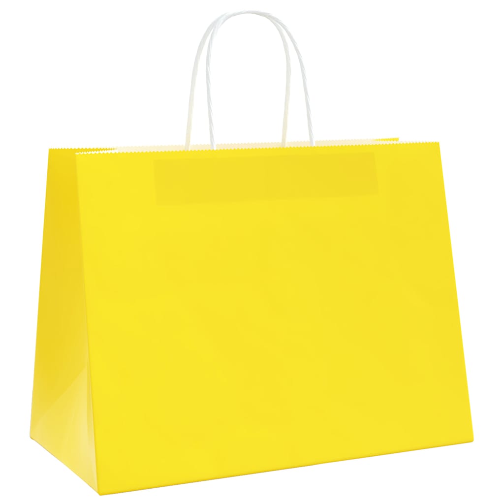 VidaXL bolsas de papel 250uds con asas 32x17x25 cm amarillo
