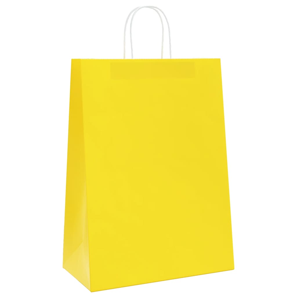 Sacchetti di carta VidaXL 250 pz con manici 32x17x44 cm gialli