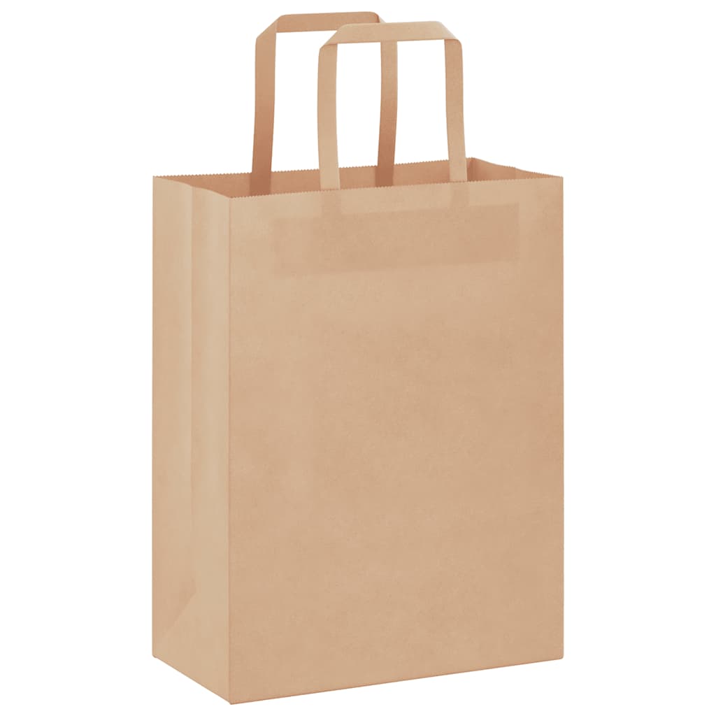 VidaXL bolsas de papel 50uds con asas 21x11x28 cm marrón
