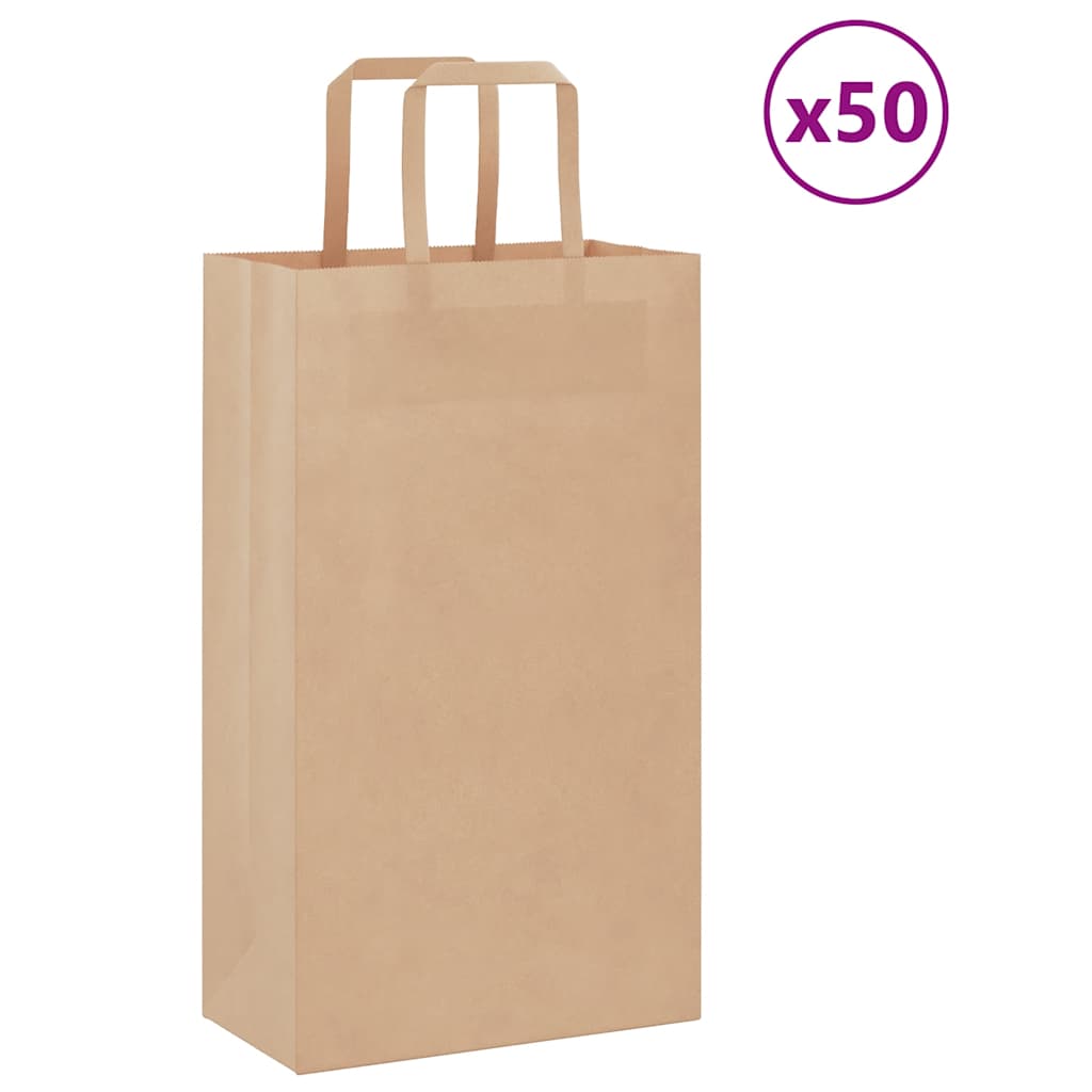Sacchetti di carta VidaXL 50 pz con manici 21x11x36 cm marrone