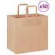 VidaXL bolsas de papel 50uds con asas 26x17x25 cm marrón