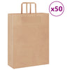 VidaXL bolsas de papel 50uds con asas 32x12x42 cm marrón
