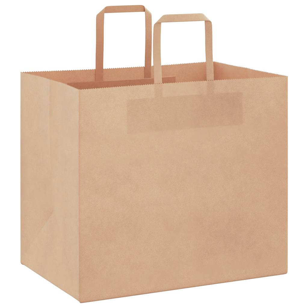 VidaXL bolsas de papel 50uds con asas 32x22x28 cm marrón