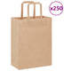VidaXL bolsas de papel 250 uds con asas 21x11x28 cm marrón