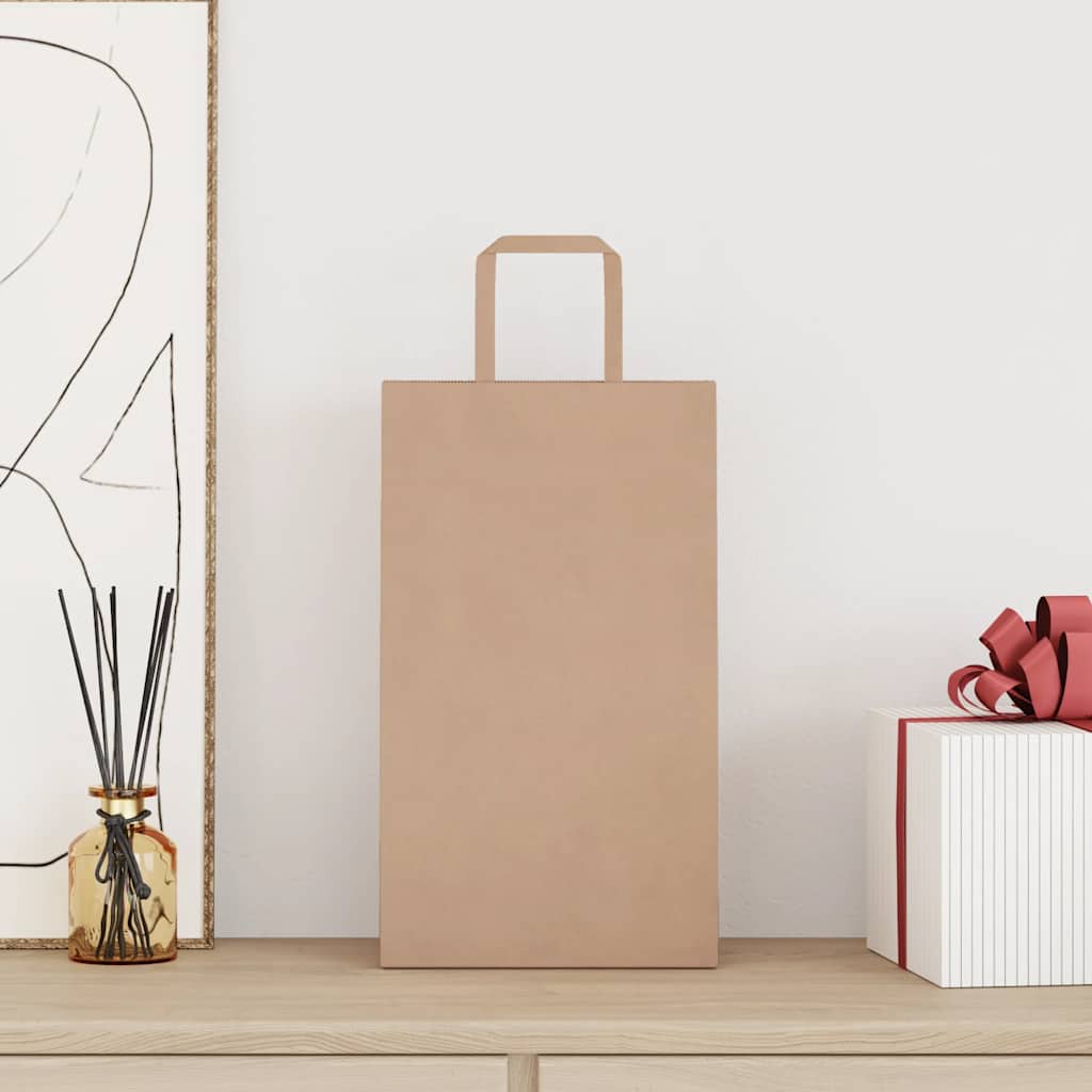 Sacchetti di carta VidaXL 250 pz con manici 21x11x36 cm marrone