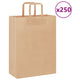 VidaXL bolsas de papel 250uds con asas 26x12x35 cm marrón