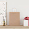 Vidaxl papieren zakken 250 st met hengsels 26x12x35 cm bruin