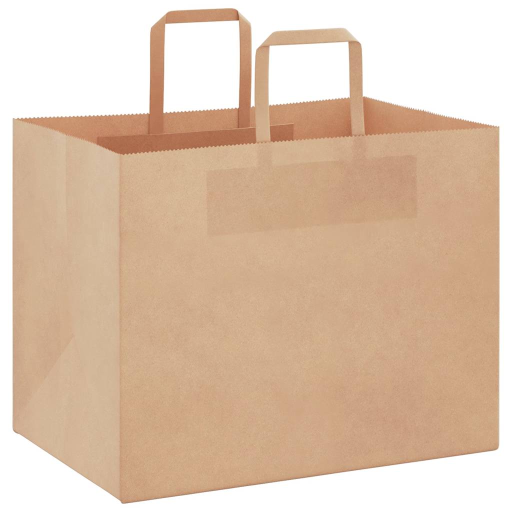 VidaXL bolsas de papel 250 uds con asas 32x22x24 cm marrón
