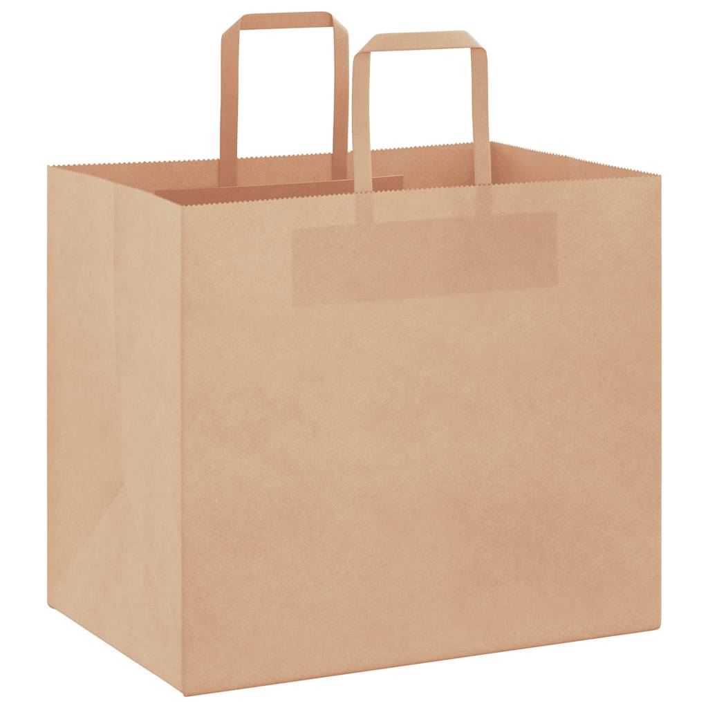 VidaXL bolsas de papel 250 uds con asas 32x22x28 cm marrón