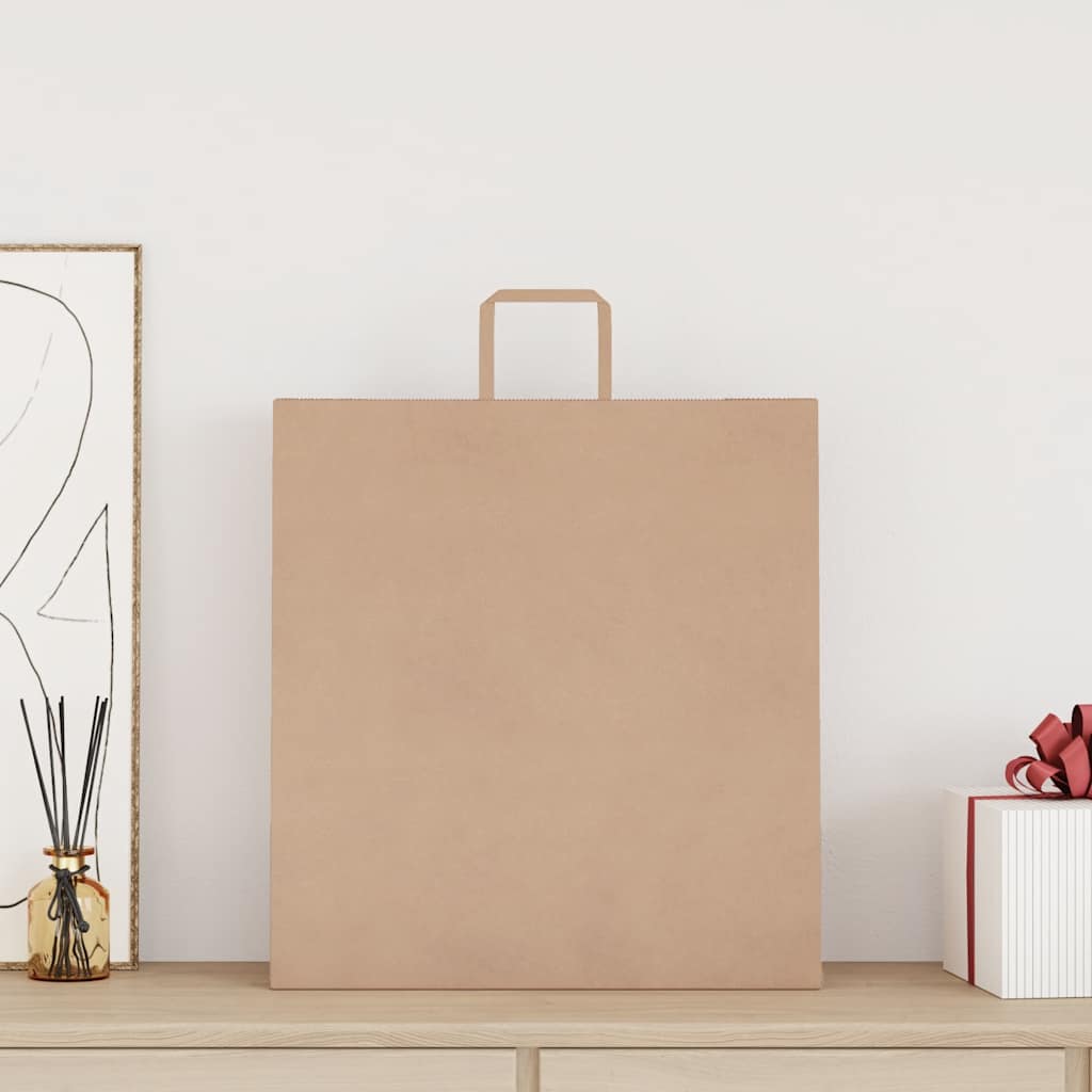 VidaXL bolsas de papel 250uds con asas 45x17x48 cm marrón