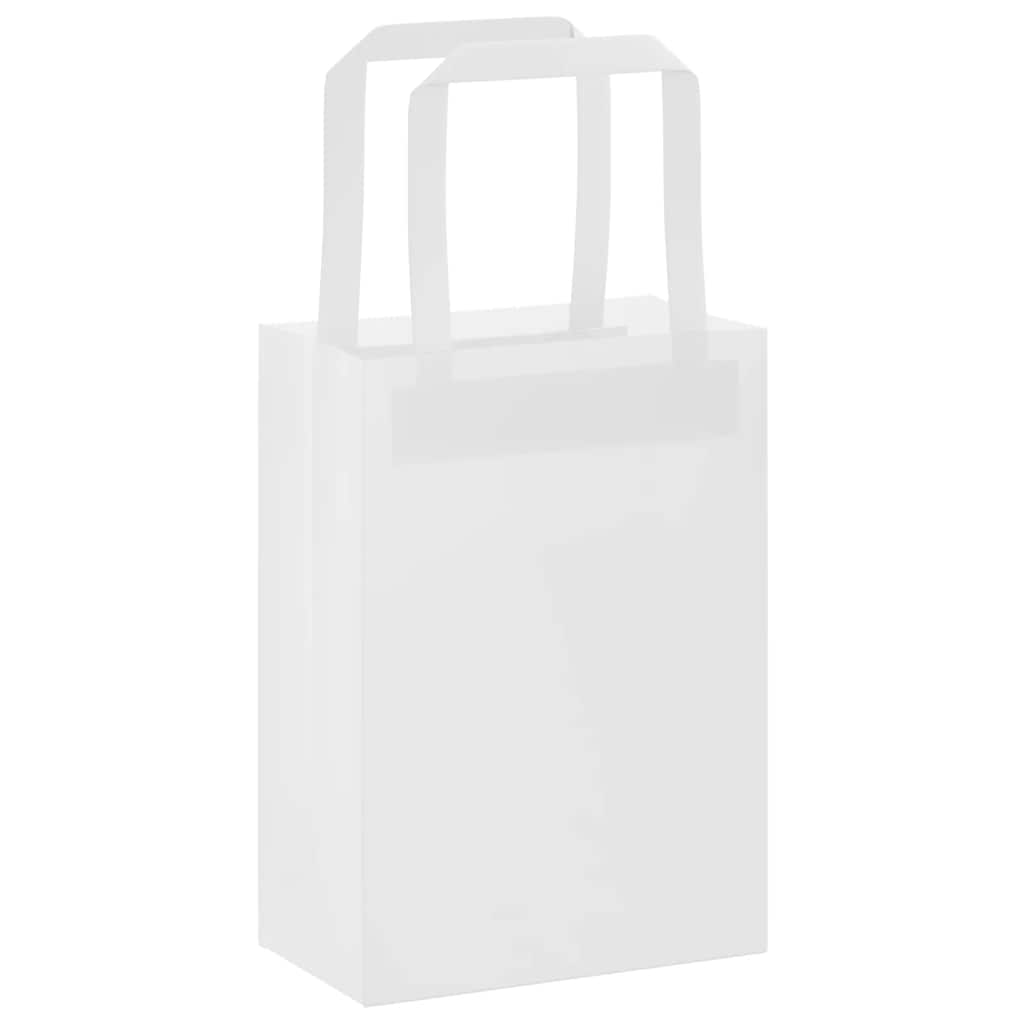 Vidaxxl bolsas de papel 50uds con asas 15x8x21 cm blanco