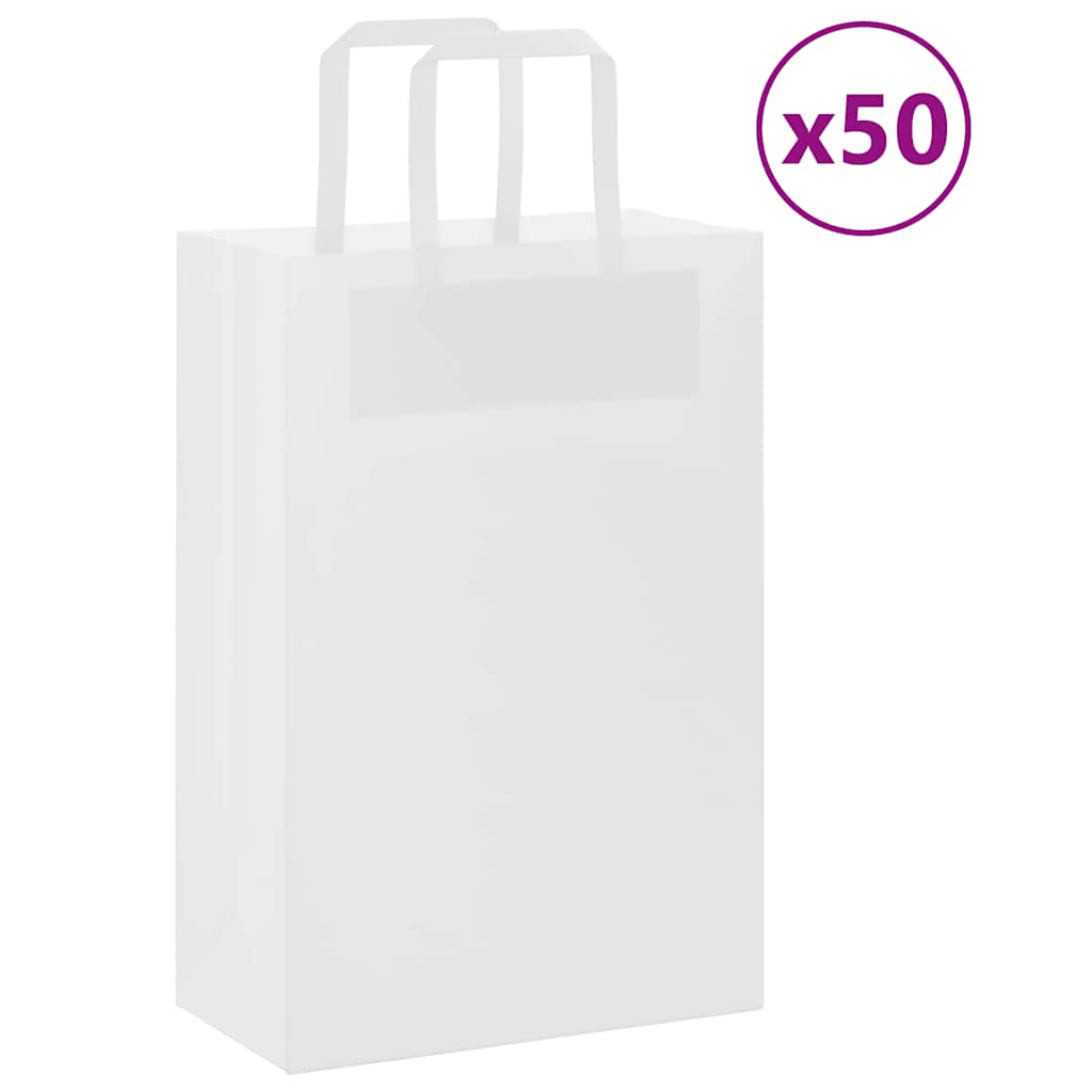Sacchetti di carta VidaXL 50 pz con manici 21x11x31 cm bianchi