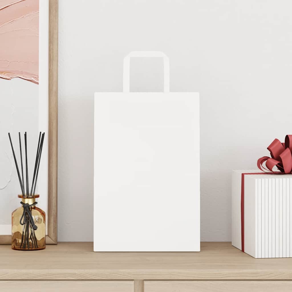 Sacchetti di carta VidaXL 50 pz con manici 21x11x31 cm bianchi