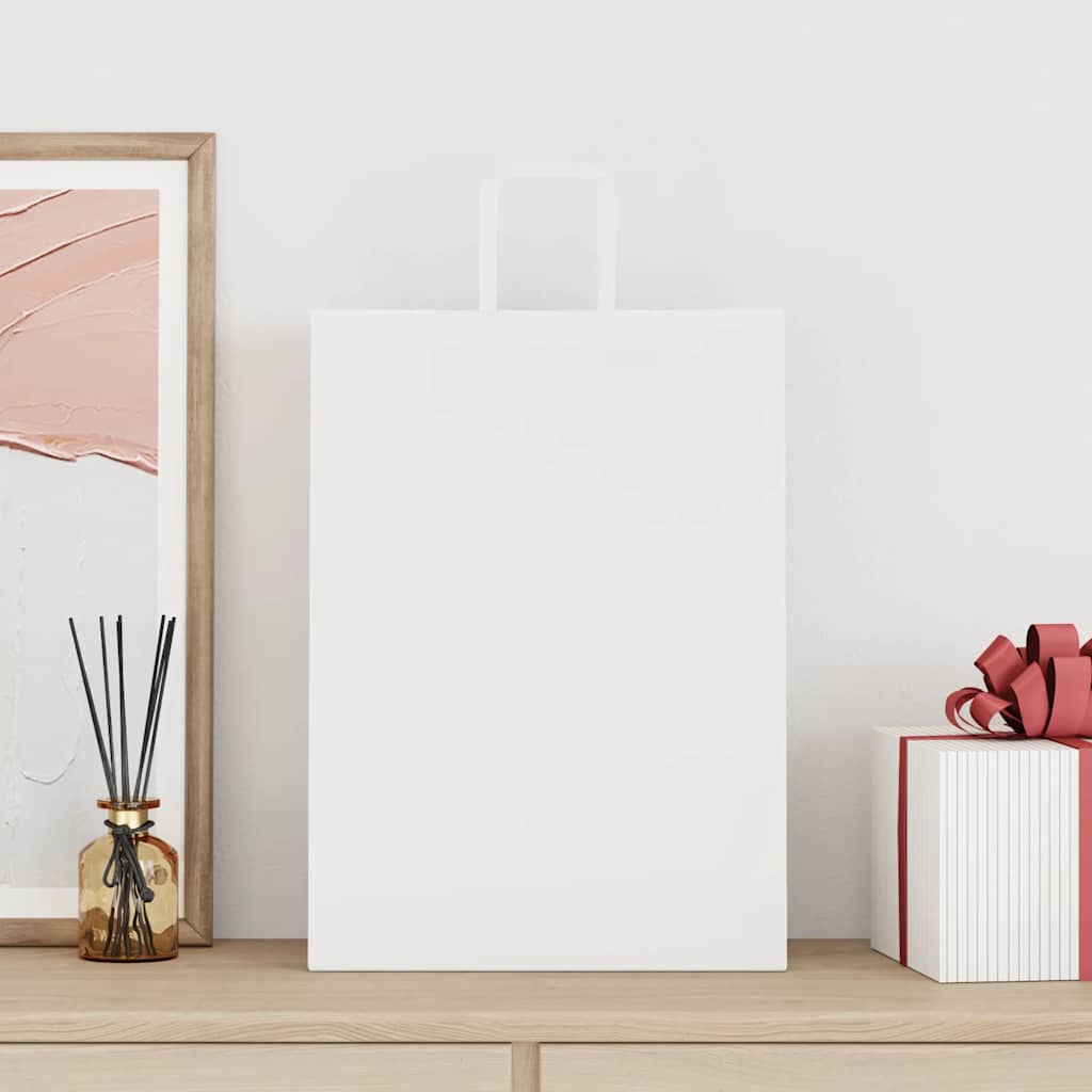 VidaXL bolsas de papel 50uds con asas 32x17x44 cm blanco