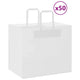 VidaXL bolsas de papel 50uds con asas 32x22x28 cm blanco