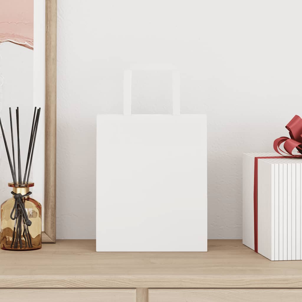 VidaXL bolsas de papel 250uds con asas 18x8x22 cm blanco