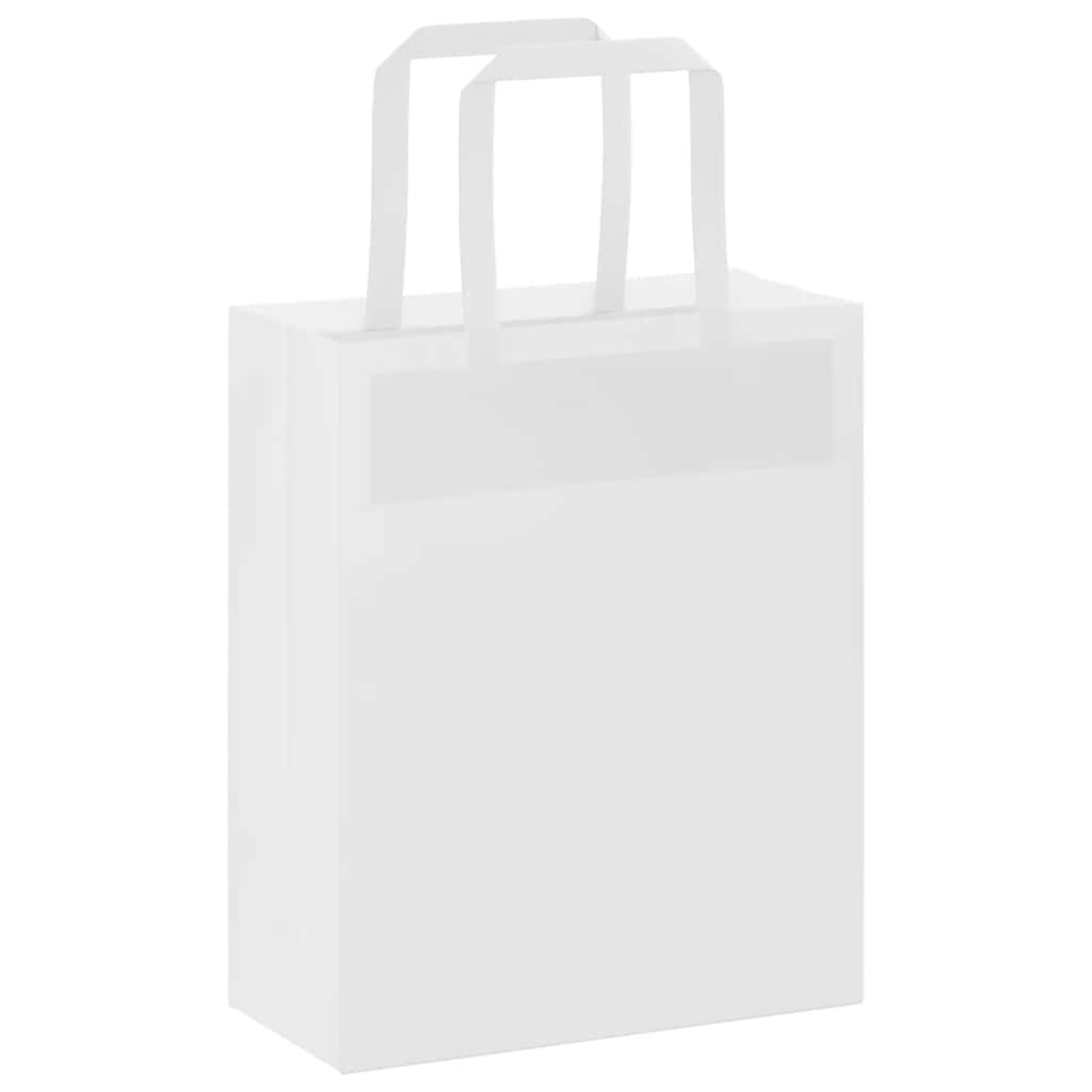 VidaXL bolsas de papel 250uds con asas 18x8x22 cm blanco