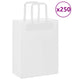 VidaXL bolsas de papel 250uds con asas 21x11x28 cm blanco