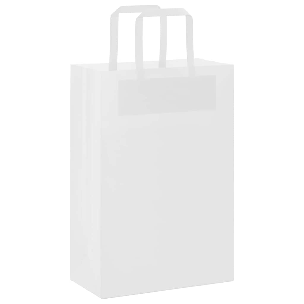 VidaXL bolsas de papel 250uds con asas 21x11x31 cm blanco