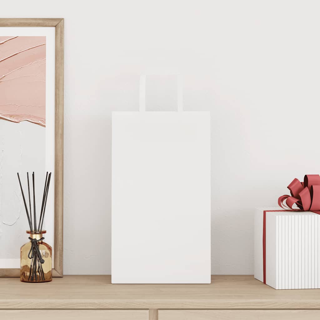 VidaXL bolsas de papel 250uds con asas 21x11x36 cm blanco