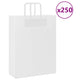 VidaXL bolsas de papel 250uds con asas 32x12x42 cm blanco