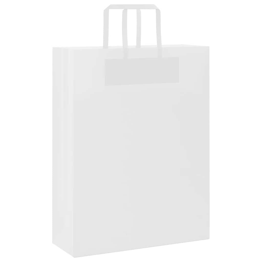 VidaXL bolsas de papel 250uds con asas 32x12x42 cm blanco