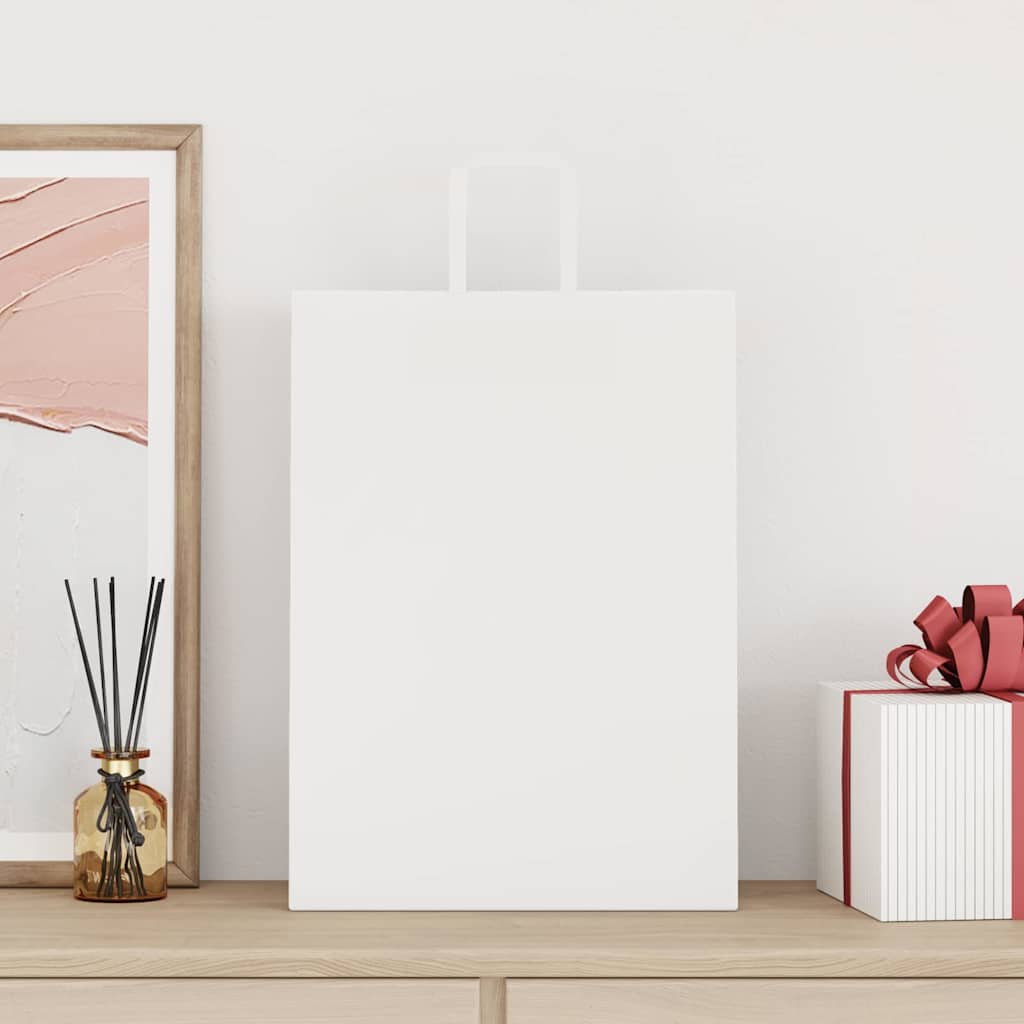 VidaXL bolsas de papel 250uds con asas 32x17x44 cm blanco