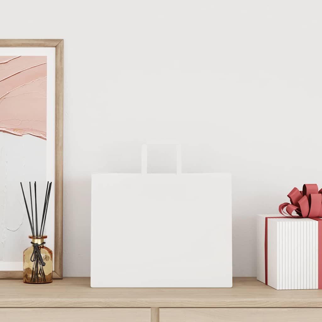 VidaXL bolsas de papel 250uds con asas 32x22x24 cm blanco