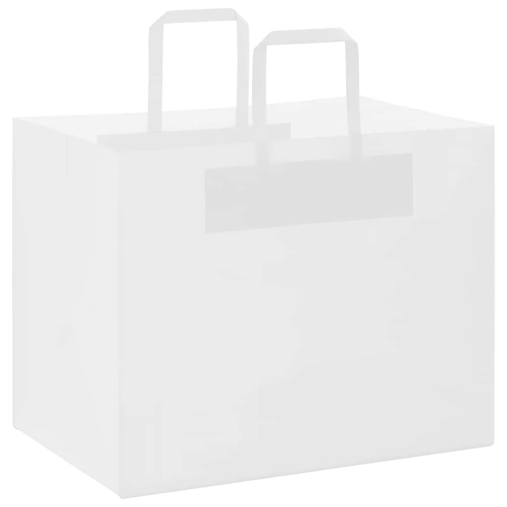 VidaXL bolsas de papel 250uds con asas 32x22x24 cm blanco