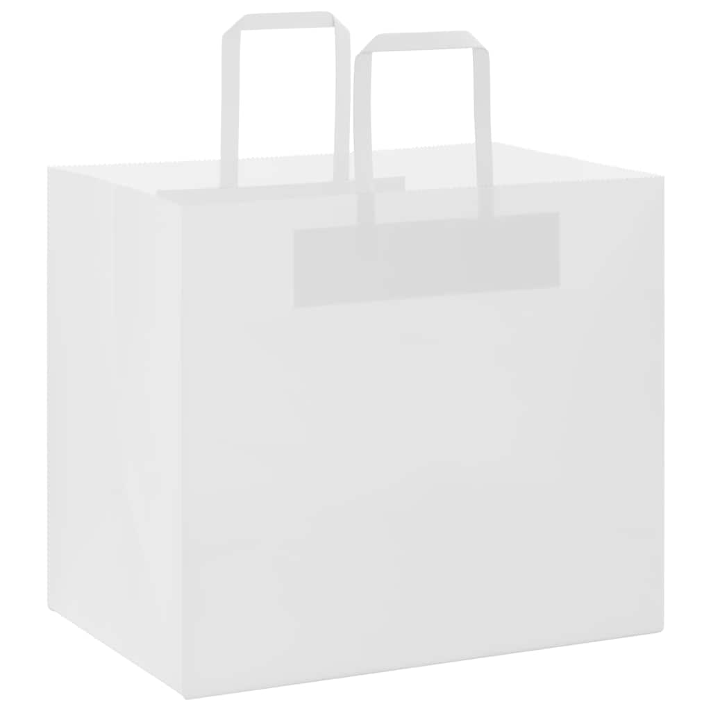 VidaXL bolsas de papel 250uds con asas 32x22x28 cm blanco