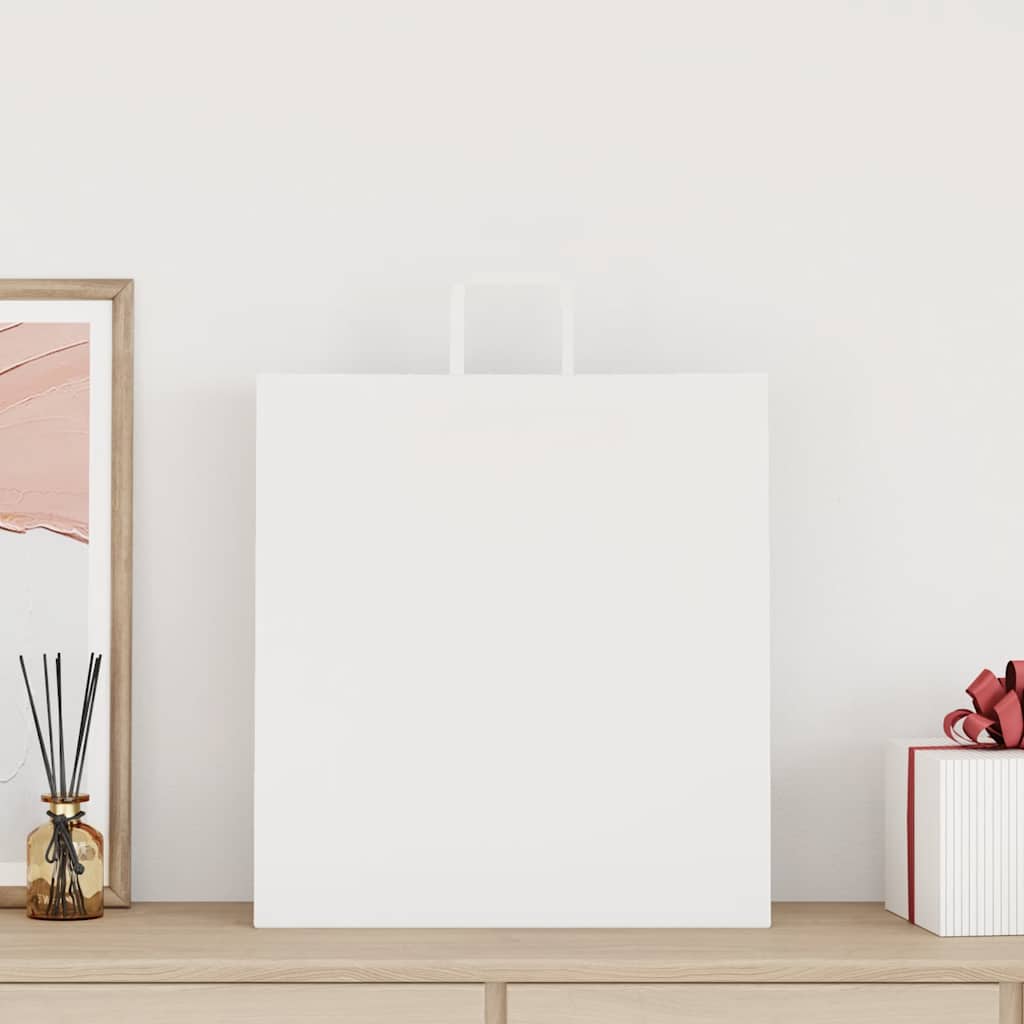 VidaXL bolsas de papel 250uds con asas 45x17x48 cm blanco