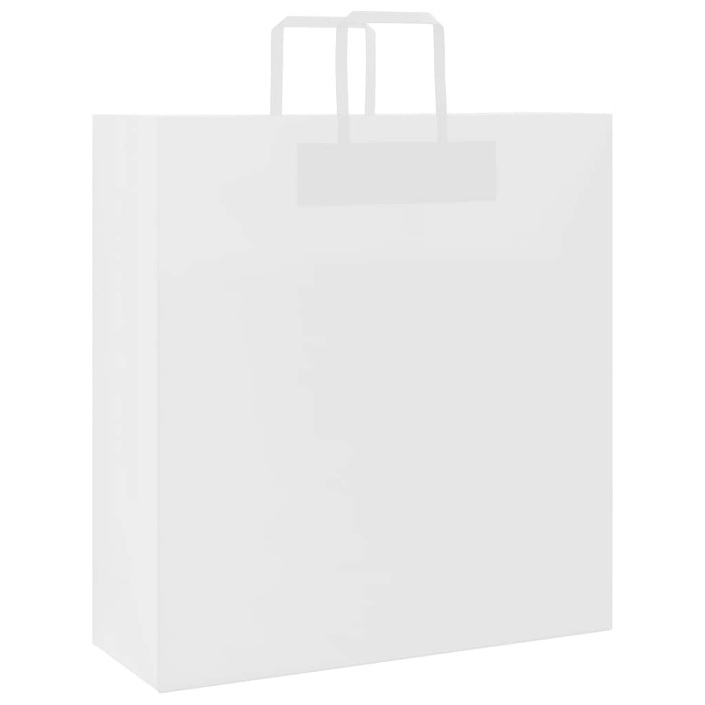 VidaXL bolsas de papel 250uds con asas 45x17x48 cm blanco
