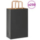 VidaXL bolsas de papel 250uds con asas 21x11x31 cm negro