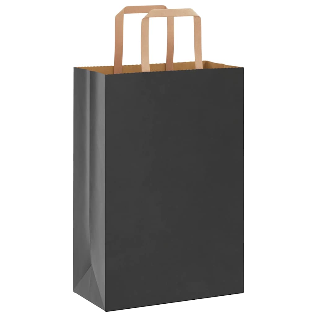 Sacchetti di carta VidaXL 250 pz con manici 21x11x31 cm neri