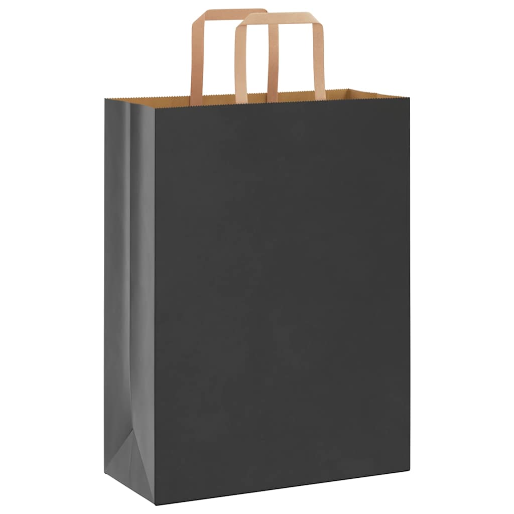 Sacchetti di carta VidaXL 250 pz con manici 26x12x35 cm neri