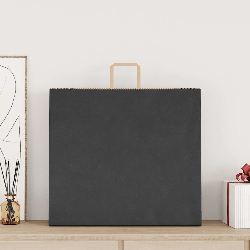 VidaXL bolsas de papel 250uds con asas 54x15x49 cm negro