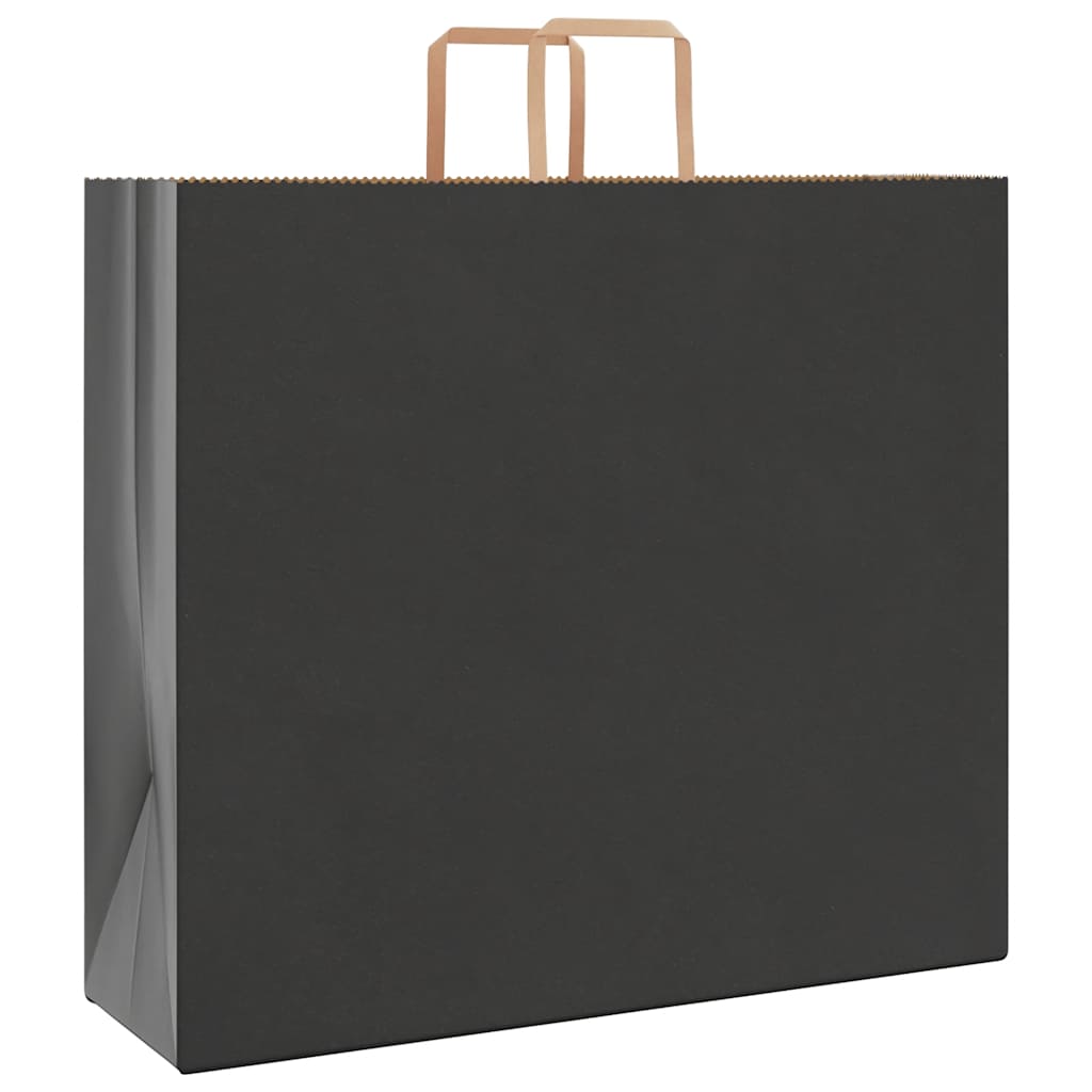 VidaXL bolsas de papel 250uds con asas 54x15x49 cm negro