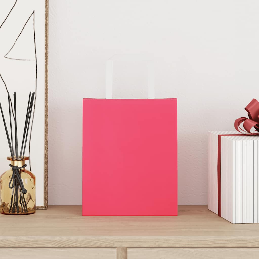Sacchetti di carta VidaXL 50 pz con manici 18x8x22 cm rosa