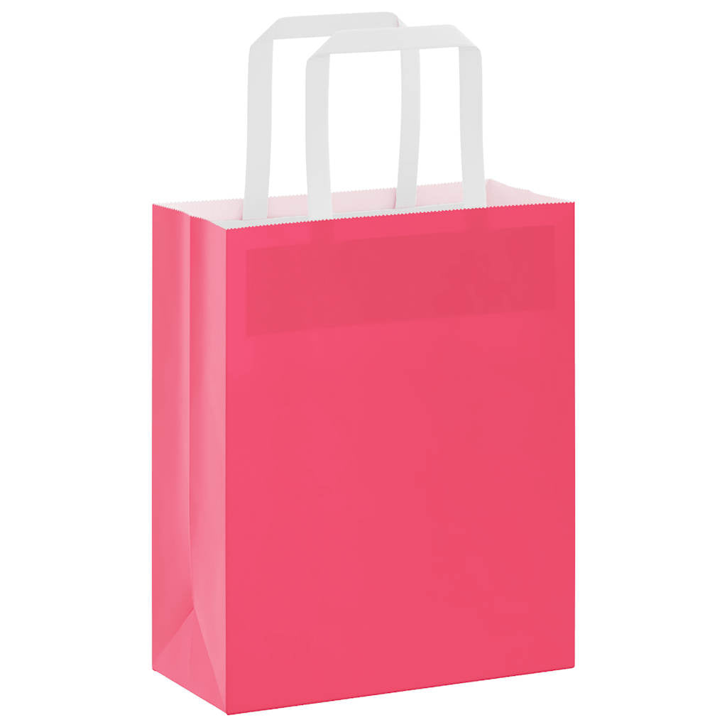 Sacchetti di carta VidaXL 50 pz con manici 18x8x22 cm rosa