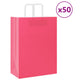 VidaXL bolsas de papel 50uds con asas 32x17x44 cm rosa