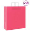 Vidaxl papieren zakken 50 st met hengsels 45x17x48 cm roze