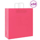 VidaXL bolsas de papel 50uds con asas 45x17x48 cm rosa