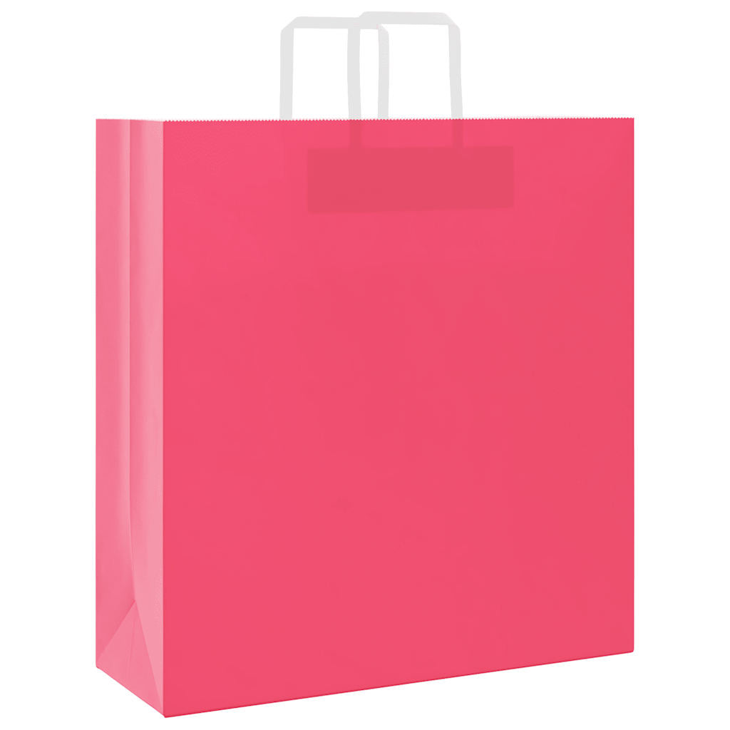 VidaXL bolsas de papel 50uds con asas 45x17x48 cm rosa