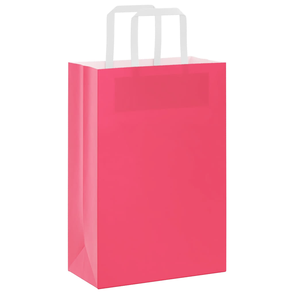 VidaXL bolsas de papel 250uds con asas 21x11x31 cm rosa