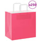 VidaXL bolsas de papel 250uds con asas 26x17x25 cm rosa
