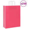 Vidaxl papieren zakken 250 st met hengsels 32x12x42 cm roze