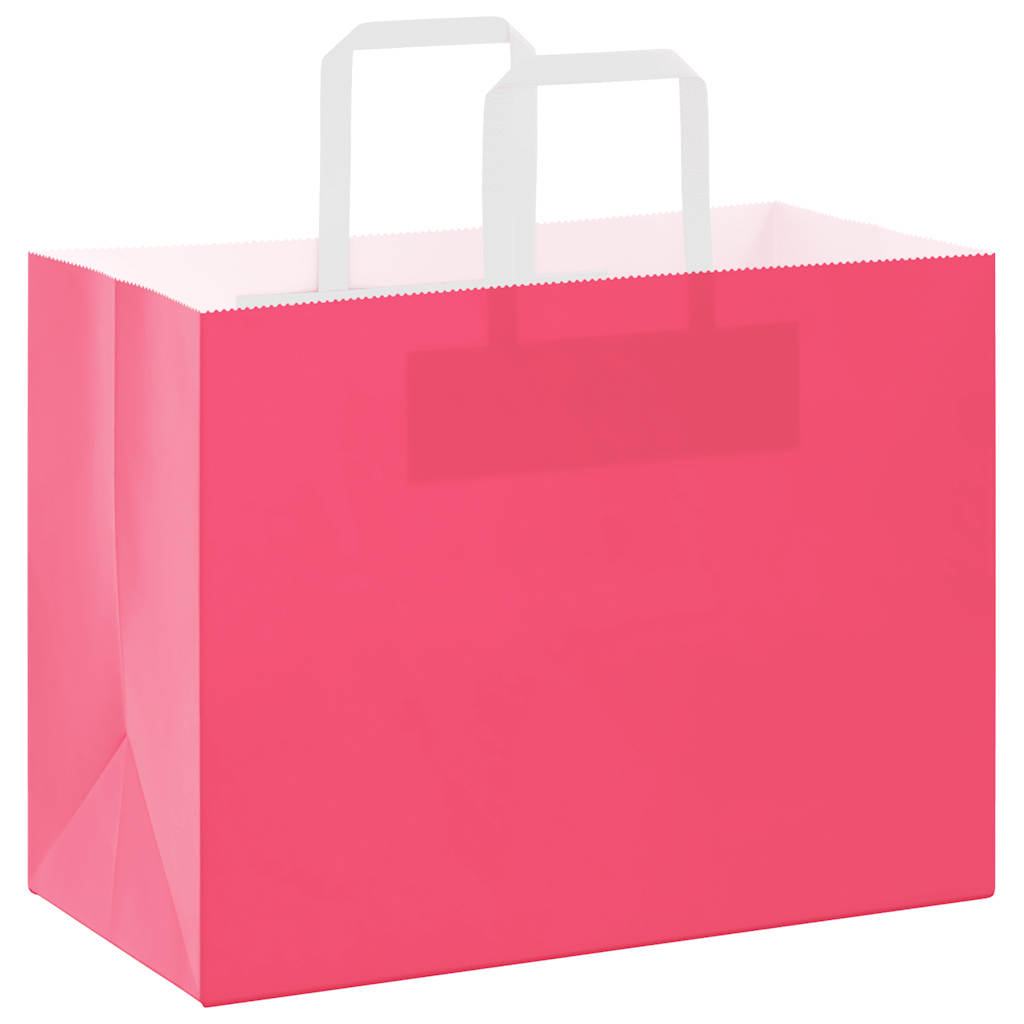 VidaXL bolsas de papel 250uds con asas 32x17x25 cm rosa