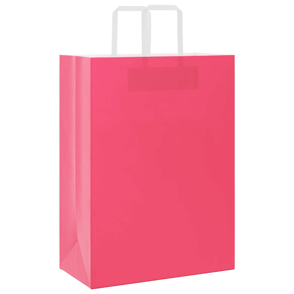 VidaXL bolsas de papel 250uds con asas 32x17x44 cm rosa